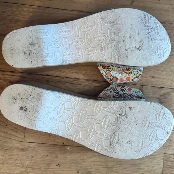 Dr. Scholls Original 10? Exercise Sandals Clogs Floral Daisy Wooden Sole Boho - Picture 13 of 16